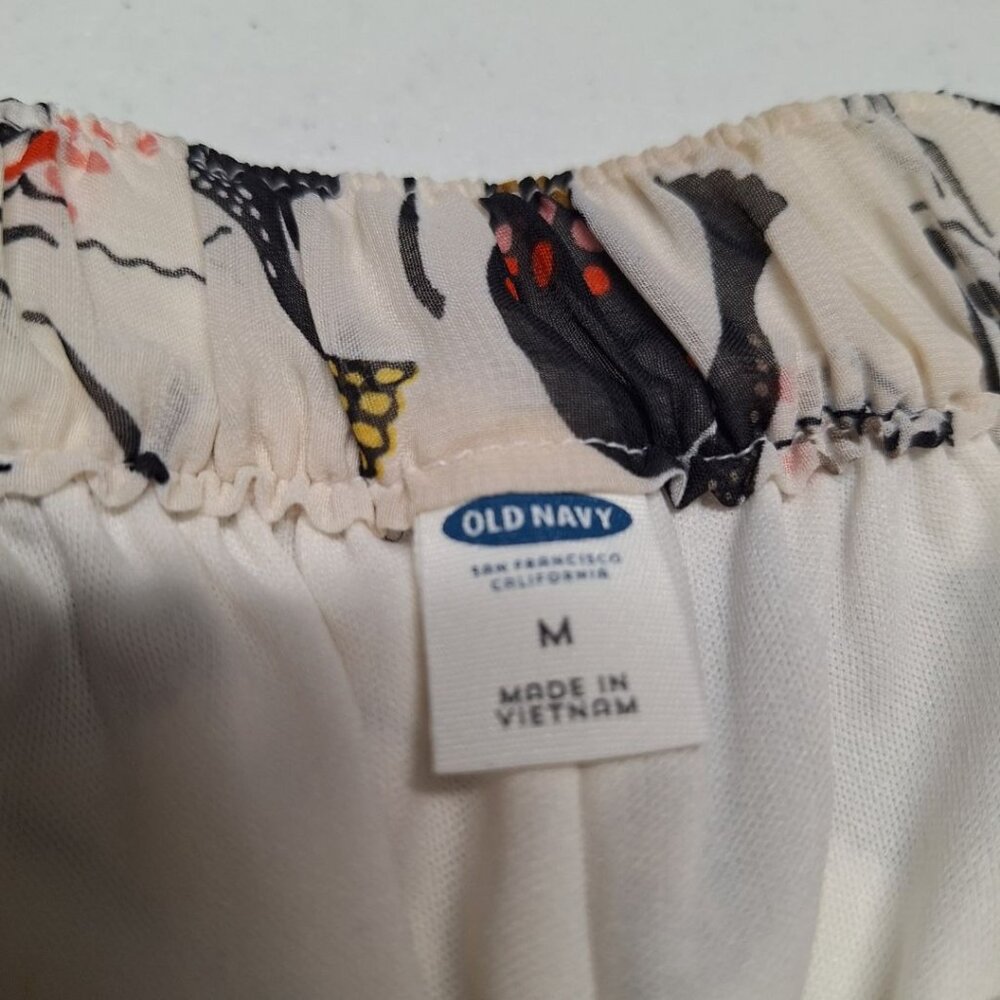 Old Navy Skirt Short Lightweight Elastic Waist Flair Birds Summer Womens Medium - Picture 5 of 5